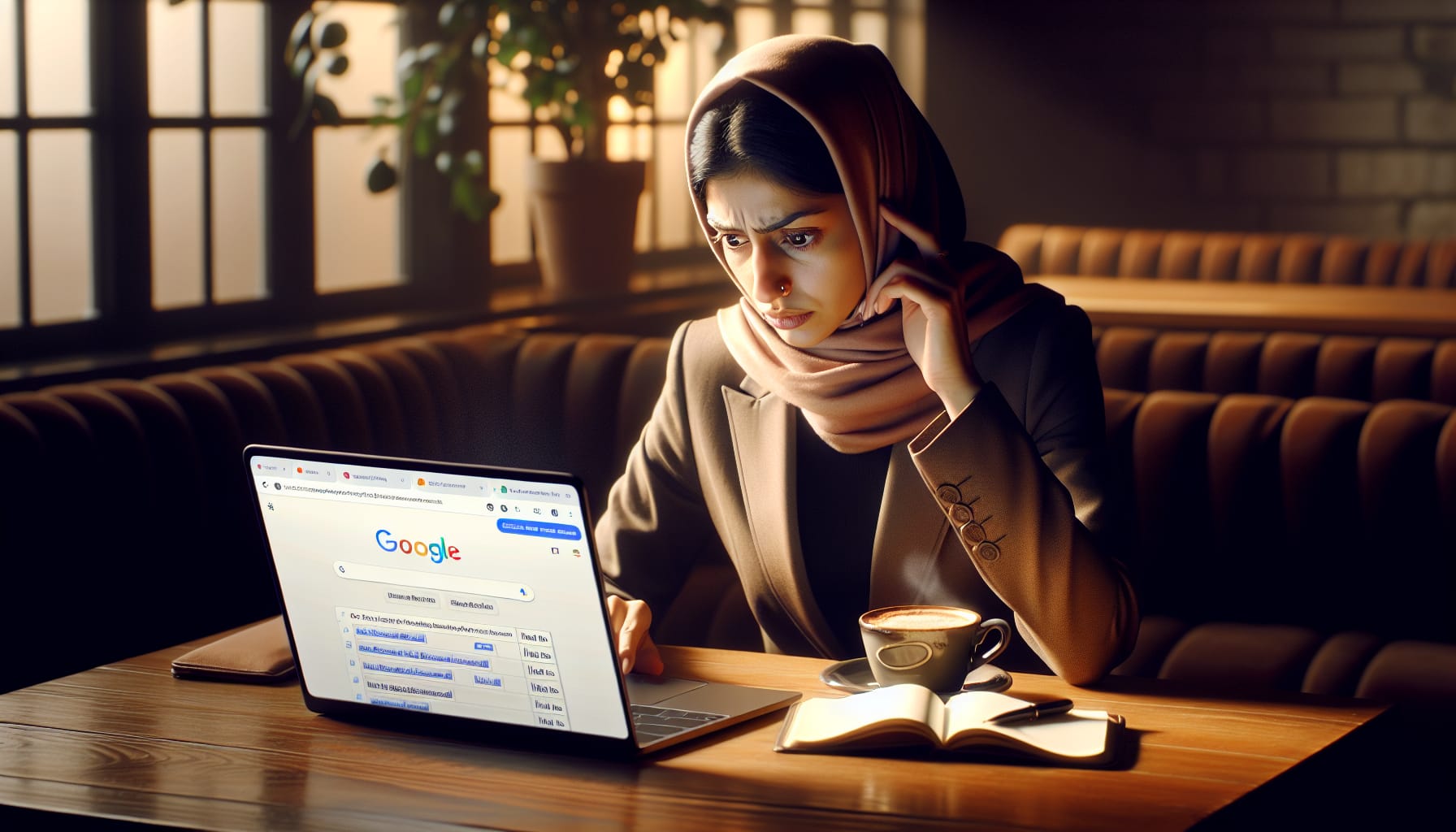 Ejemplo de usuario en Google seleccionando la opción ocultar anuncios en la búsqueda